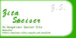 zita speiser business card